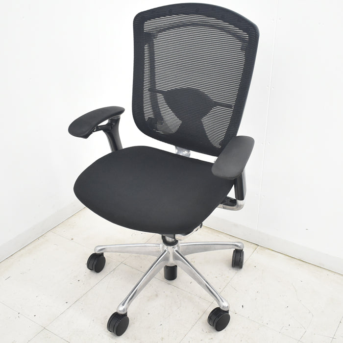 【中古】[難有]オカムラ　コンテッサ　可動肘　ランバーサポート　ポリッシュ　2025070803【中古オフィス家具】