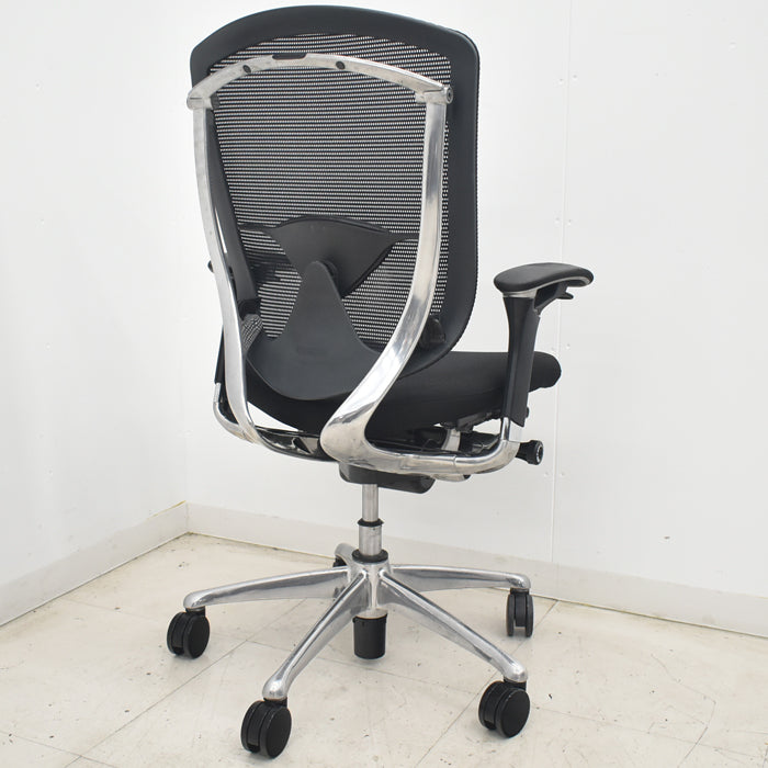 【中古】[難有]オカムラ　コンテッサ　可動肘　ランバーサポート　ポリッシュ　2025070803【中古オフィス家具】