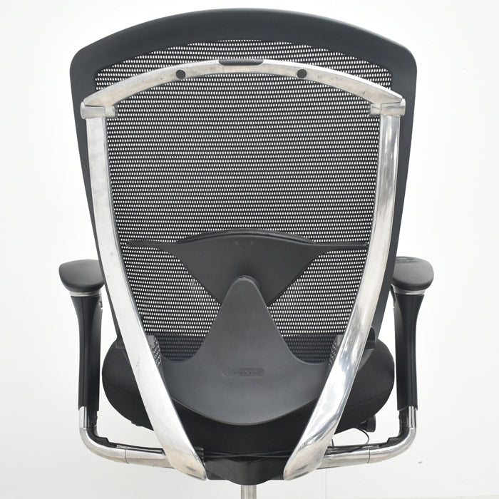 【中古】[難有]オカムラ　コンテッサ　可動肘　ランバーサポート　ポリッシュ　2025070803【中古オフィス家具】