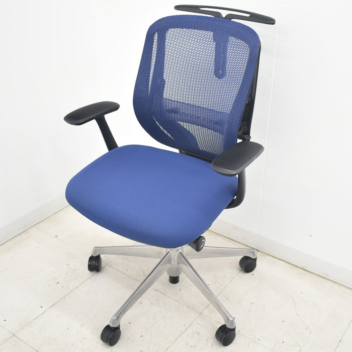 【中古】オカムラ　シルフィー　ローバック　固定肘　バックカーブアジャスト　前傾機能　ハンガー　ポリッシュ脚　ランバーサポート　2025070805【中古オフィス家具】