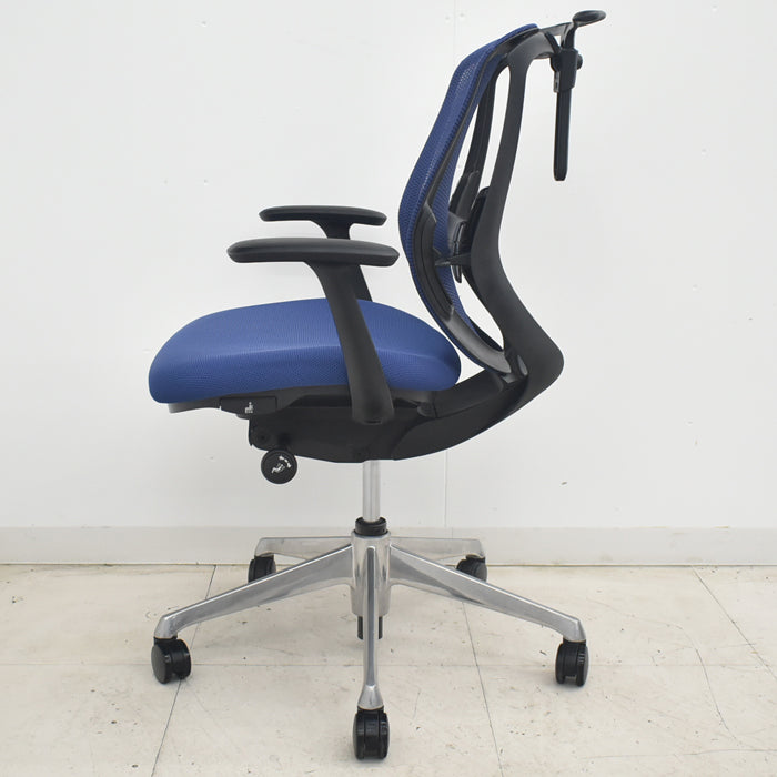 【中古】オカムラ　シルフィー　ローバック　固定肘　バックカーブアジャスト　前傾機能　ハンガー　ポリッシュ脚　ランバーサポート　2025070805【中古オフィス家具】