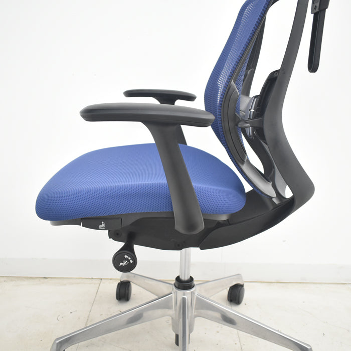 【中古】オカムラ　シルフィー　ローバック　固定肘　バックカーブアジャスト　前傾機能　ハンガー　ポリッシュ脚　ランバーサポート　2025070805【中古オフィス家具】