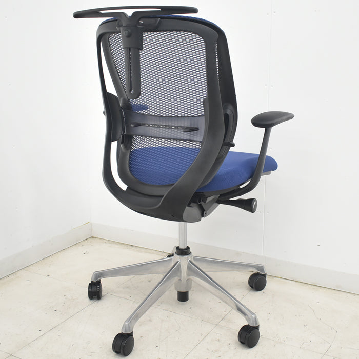 【中古】オカムラ　シルフィー　ローバック　固定肘　バックカーブアジャスト　前傾機能　ハンガー　ポリッシュ脚　ランバーサポート　2025070805【中古オフィス家具】