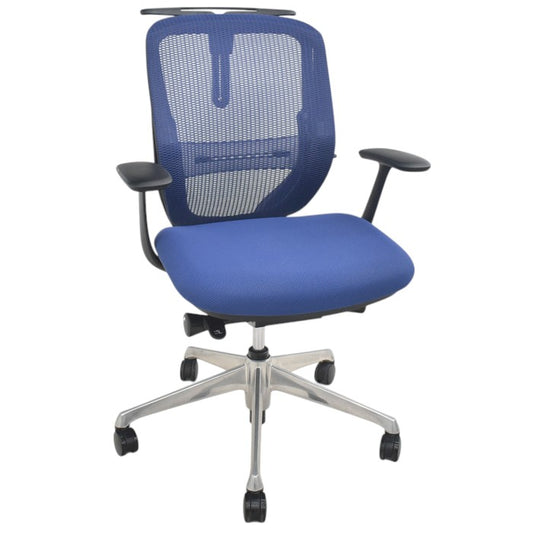 【中古】オカムラ　シルフィー　ローバック　固定肘　バックカーブアジャスト　前傾機能　ハンガー　ポリッシュ脚　ランバーサポート　2025070805【中古オフィス家具】