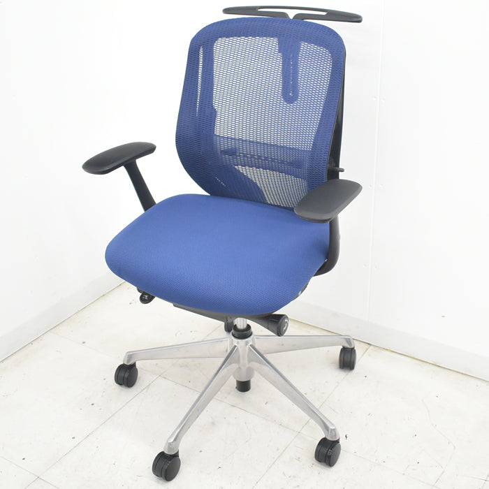 【中古】オカムラ　シルフィー　ローバック　固定肘　バックカーブアジャスト　前傾機能　ハンガー　ポリッシュ脚　ランバーサポート　2025070806【中古オフィス家具】