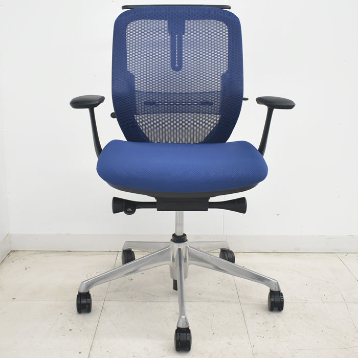 【中古】オカムラ　シルフィー　ローバック　固定肘　バックカーブアジャスト　前傾機能　ハンガー　ポリッシュ脚　ランバーサポート　2025070806【中古オフィス家具】