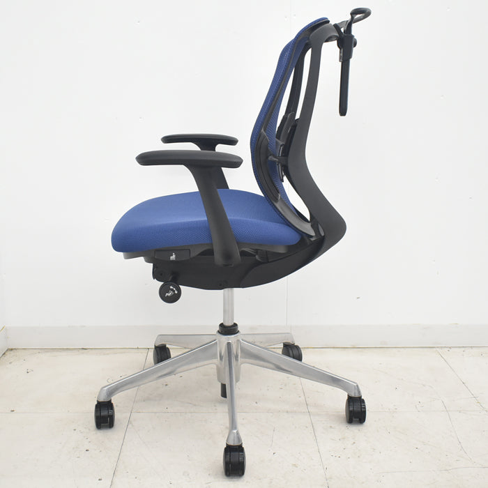 【中古】オカムラ　シルフィー　ローバック　固定肘　バックカーブアジャスト　前傾機能　ハンガー　ポリッシュ脚　ランバーサポート　2025070806【中古オフィス家具】