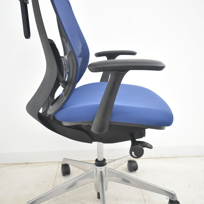【中古】オカムラ　シルフィー　ローバック　固定肘　バックカーブアジャスト　前傾機能　ハンガー　ポリッシュ脚　ランバーサポート　2025070806【中古オフィス家具】