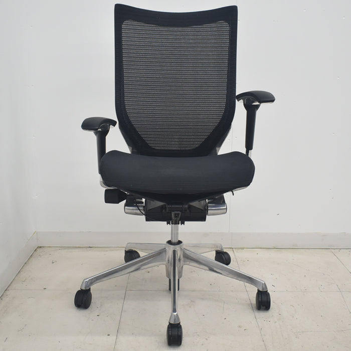 【中古】オカムラ　バロン　ハイバック　可動肘　アルミポリッシュ　2025071604【中古オフィス家具】