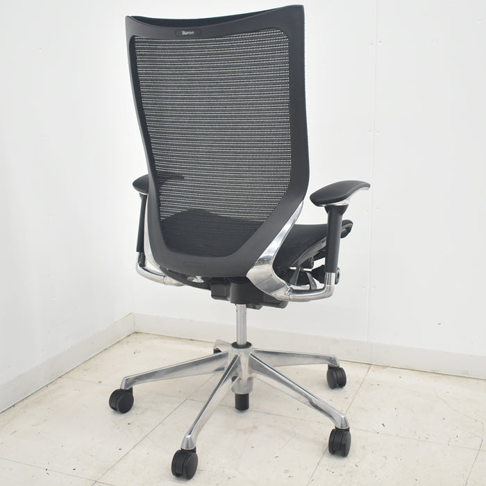 【中古】オカムラ　バロン　ハイバック　可動肘　アルミポリッシュ　2025071604【中古オフィス家具】