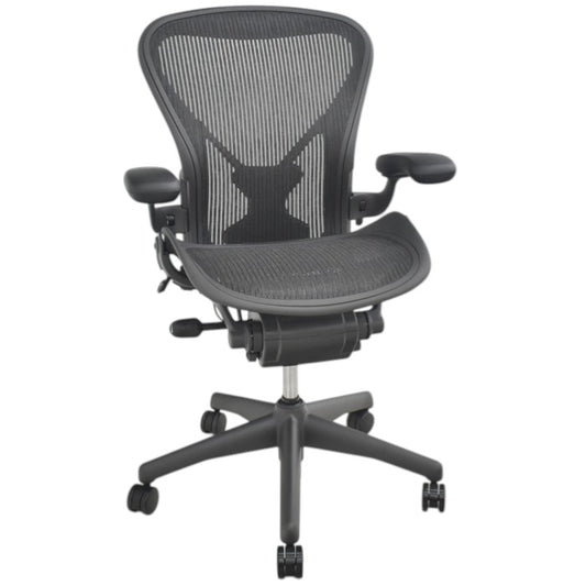 【中古】ハーマンミラー アーロンチェア　Bサイズ　フル装備　ポスチャーフィット　新型肘パッド　2025071904【中古オフィス家具】