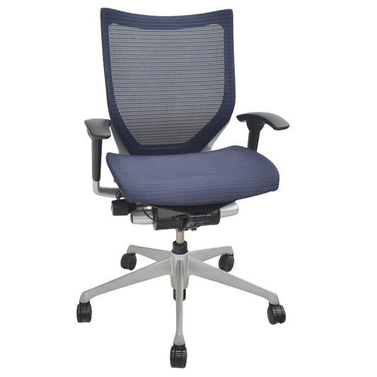 【中古】オカムラ　バロン　ローバック　可動肘　シルバー脚　2025072301【中古オフィス家具】