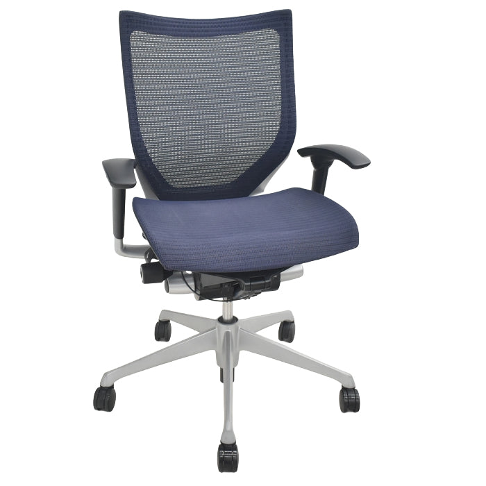 【中古】オカムラ　バロン　ローバック　可動肘　シルバー脚　2025072302【中古オフィス家具】
