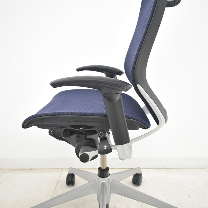 【中古】オカムラ　バロン　ローバック　可動肘　シルバー脚　2025072303【中古オフィス家具】