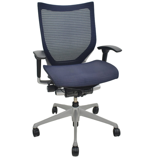 【中古】オカムラ　バロン　ローバック　可動肘　シルバー脚　2025072303【中古オフィス家具】