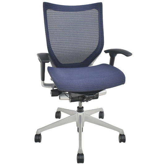 【中古】オカムラ　バロン　ローバック　可動肘　シルバー脚　2025072304【中古オフィス家具】