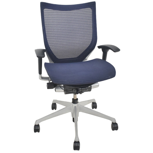 【中古】オカムラ　バロン　ローバック　可動肘　シルバー脚　2025072401【中古オフィス家具】