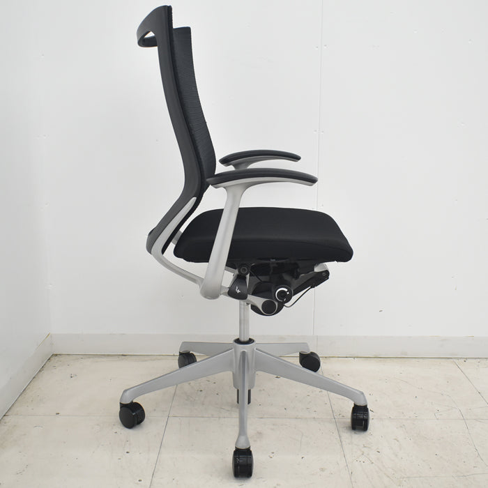 【中古】オカムラ　バロン　ハイバック　固定肘　シルバー脚　2025072403【中古オフィス家具】