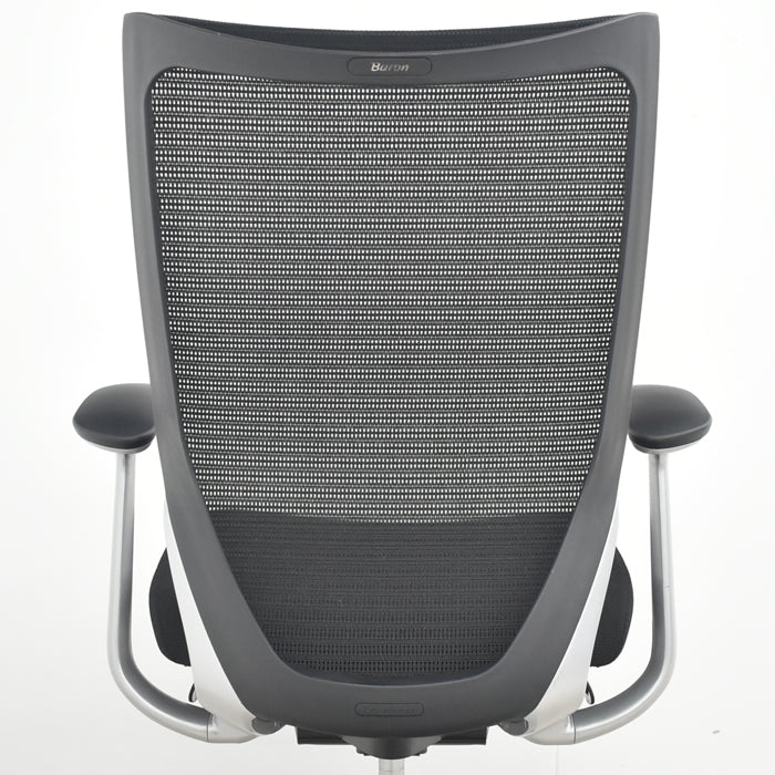 【中古】オカムラ　バロン　ハイバック　固定肘　シルバー脚　2025072403【中古オフィス家具】