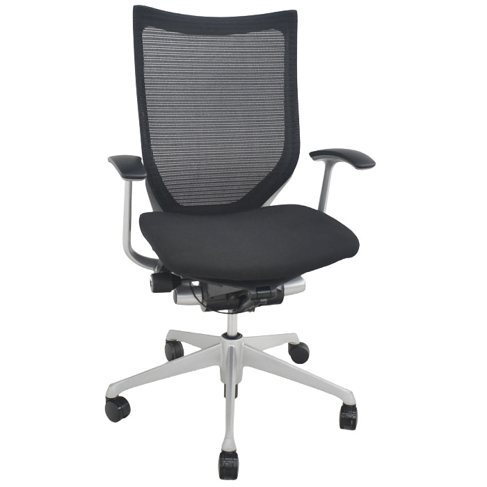 【中古】オカムラ　バロン　ハイバック　固定肘　シルバー脚　2025072403【中古オフィス家具】