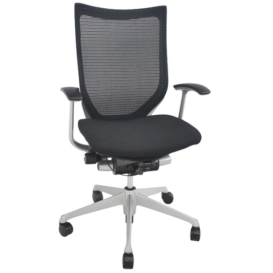 【中古】オカムラ　バロン　ハイバック　固定肘　シルバー脚　2025072403【中古オフィス家具】
