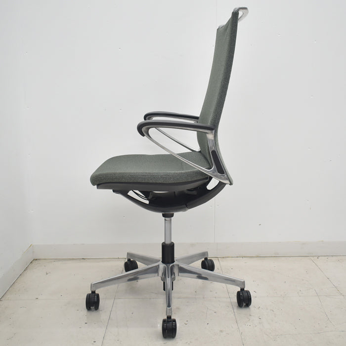 【中古】オカムラ　モードチェア　ハイバック　固定肘　ポリッシュ　2025072805【中古オフィス家具】
