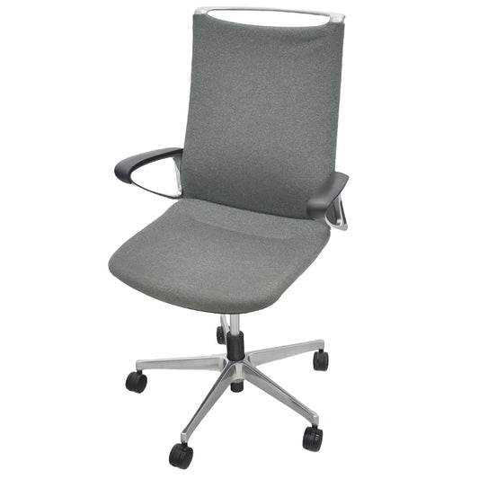 【中古】オカムラ　モードチェア　ハイバック　固定肘　ポリッシュ　2025072805【中古オフィス家具】