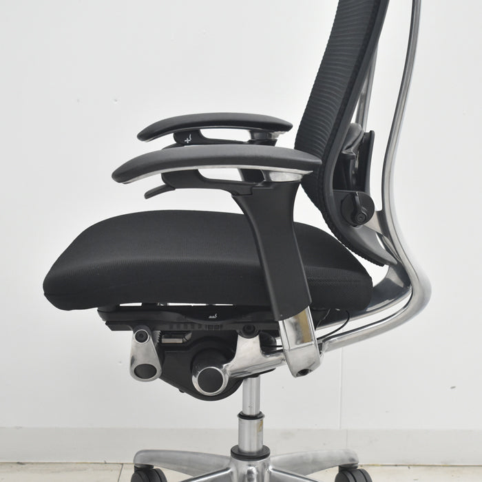 【中古】オカムラ　コンテッサ　可動肘　ランバーサポート　ポリッシュ　2025073005【中古オフィス家具】