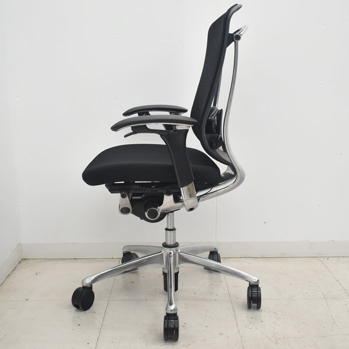 【中古】オカムラ　コンテッサ　可動肘　ランバーサポート　ポリッシュ　2025073007【中古オフィス家具】