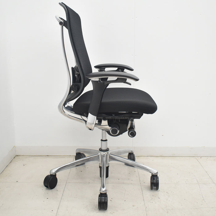 【中古】オカムラ　コンテッサ　可動肘　ランバーサポート　ポリッシュ　2025073007【中古オフィス家具】