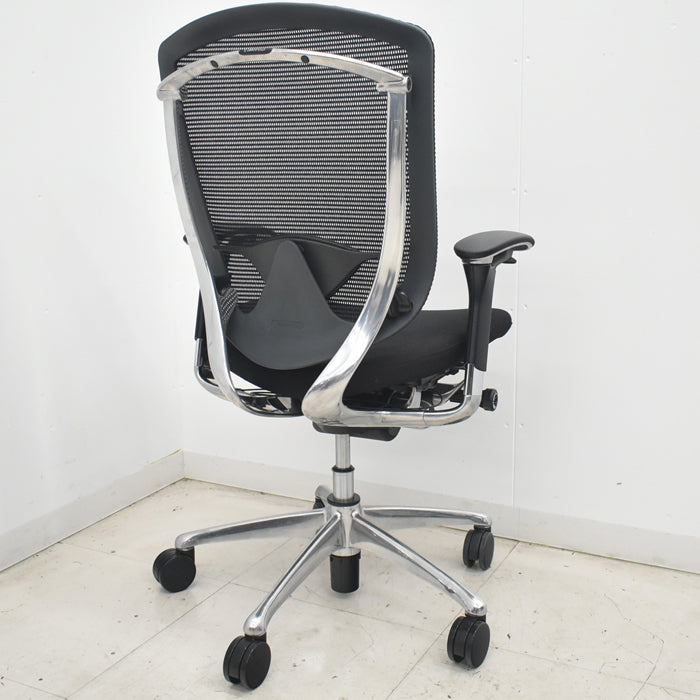 【中古】オカムラ　コンテッサ　可動肘　ランバーサポート　ポリッシュ　2025073007【中古オフィス家具】