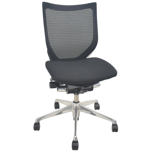 【中古】オカムラ　バロン　ローバック　肘なし　ポリッシュ　2025080207【中古オフィス家具】