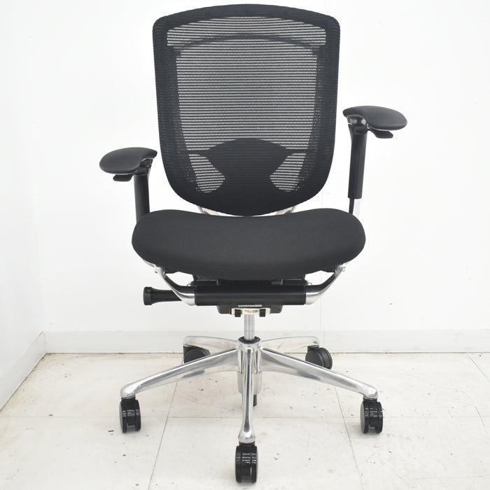 【中古】オカムラ　コンテッサ　可動肘　ランバーサポート　ポリッシュ　2025080506【中古オフィス家具】