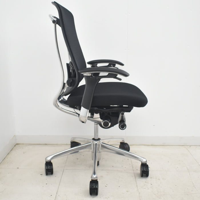 【中古】オカムラ　コンテッサ　可動肘　ランバーサポート　ポリッシュ　2025080506【中古オフィス家具】