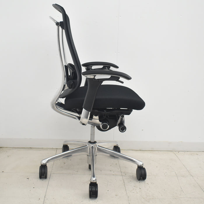 【中古】オカムラ　コンテッサ　可動肘　ランバーサポート　ポリッシュ　2025080507【中古オフィス家具】