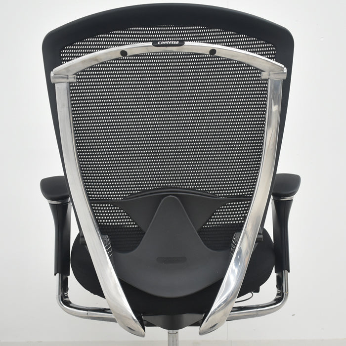 【中古】オカムラ　コンテッサ　可動肘　ランバーサポート　ポリッシュ　2025080507【中古オフィス家具】