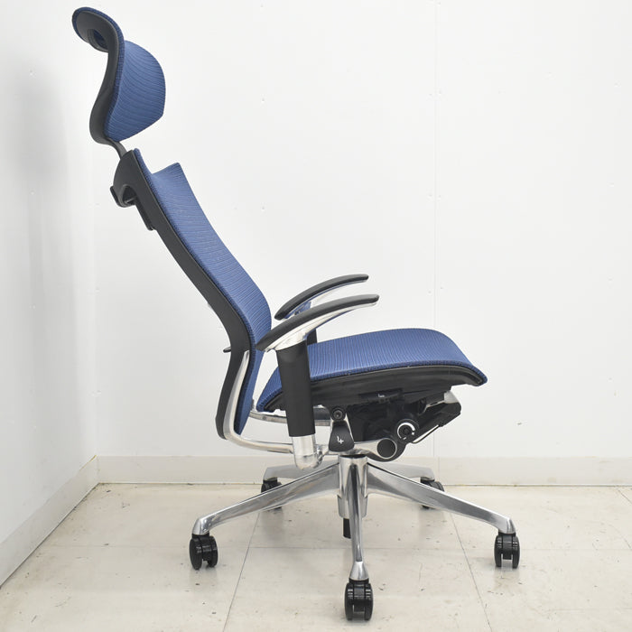 【中古】新品ヘッドレスト取付済　オカムラ　バロン　エクストラハイバック　可動肘 中古】オカムラ バロン エクストラハイバック 可動ヘッドレスト