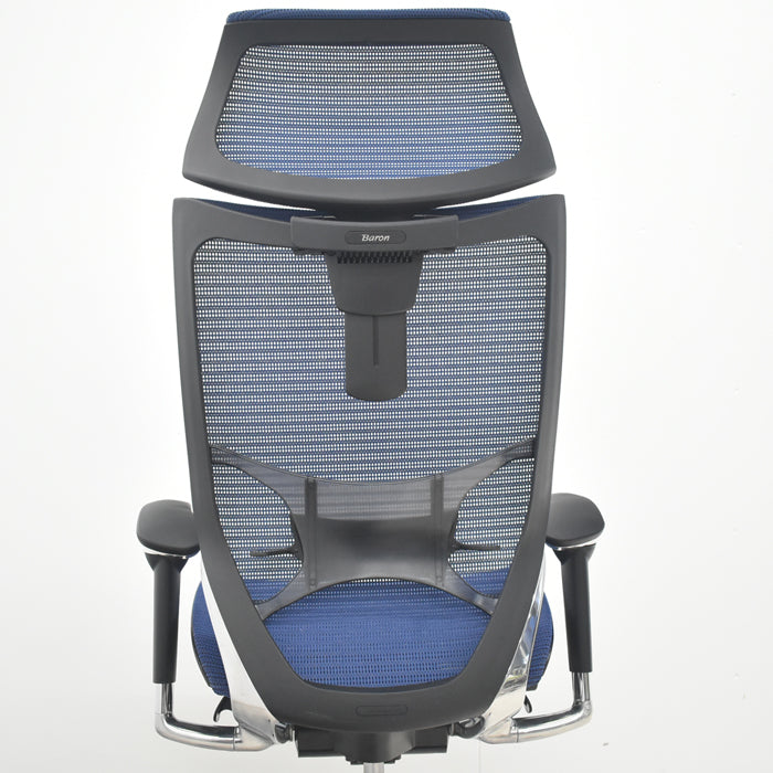 【中古】オカムラ　バロン　エクストラハイバック　可動ヘッドレスト　可動肘　ポリッシュ　ランバーサポート　2020年製　2025080608【中古オフィス家具】
