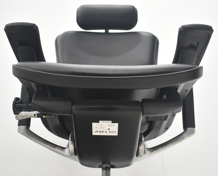 【中古】エルゴヒューマン　ベーシック　可動肘　ヘッドレスト　ポリッシュ　革張り　2025080801【中古オフィス家具】
