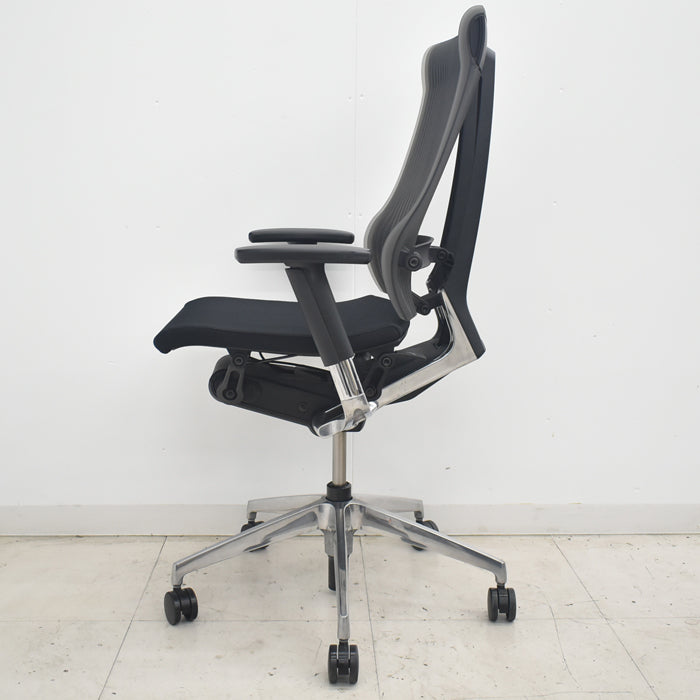 【中古】イトーキ　スピーナ　可動肘　エラストマーバック　ランバーサポート　ポリッシュ　2025081804【中古オフィス家具】