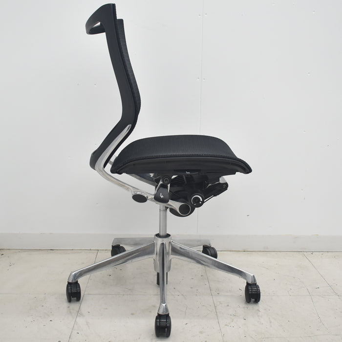【中古】オカムラ　バロン　ローバック　肘なし　ポリッシュ　2025081806【中古オフィス家具】