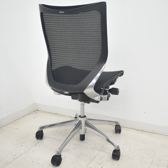 【中古】オカムラ　バロン　ローバック　肘なし　ポリッシュ　2025081806【中古オフィス家具】