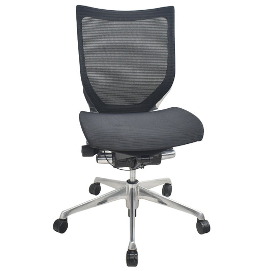【中古】オカムラ　バロン　ローバック　肘なし　ポリッシュ　2025081807【中古オフィス家具】