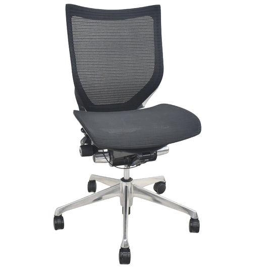 【中古】オカムラ　バロン　ローバック　肘なし　ポリッシュ　2025082104【中古オフィス家具】