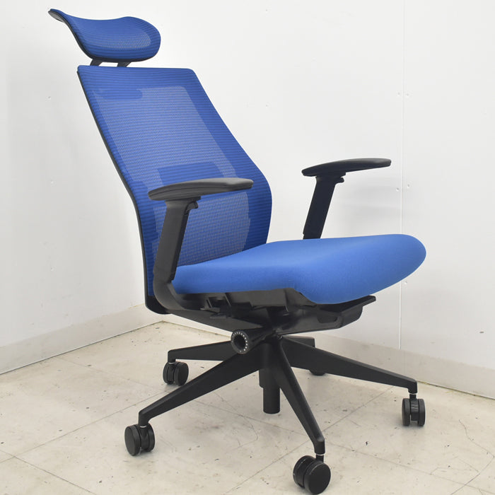 【中古】ウチダ　セレッツァ　ヘッドレスト・可動肘付　ランバーサポート　2018年製　2025082802【中古オフィス家具】