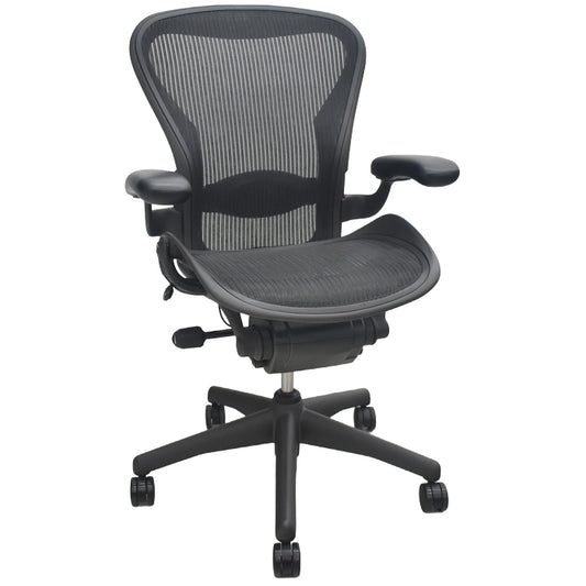 【中古】ハーマンミラー　アーロンチェア　Bサイズ　スタンダード　ランバーサポート　2025082804【中古オフィス家具】
