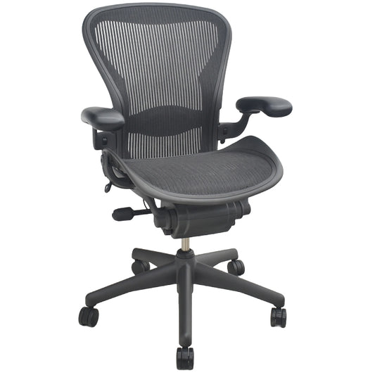 【中古】ハーマンミラー　アーロンチェア　Bサイズ　可動肘　ランバーサポート　2025082805【中古オフィス家具】