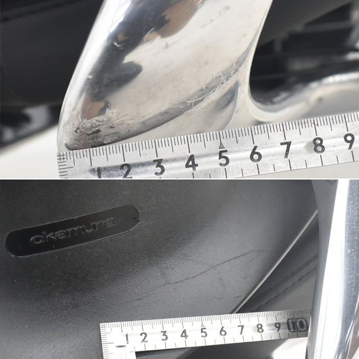 【中古】オカムラ　コンテッサ　可動肘　ランバーサポート　ポリッシュ　革張り　2025090203【中古オフィス家具】