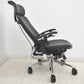 【中古】オカムラ　コンテッサ　大型ヘッドレスト　可動肘　アルミポリッシュ　革張り　2025090206【中古オフィス家具】