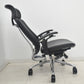 【中古】オカムラ　コンテッサ　大型ヘッドレスト　可動肘　アルミポリッシュ　革張り　2025090303【中古オフィス家具】